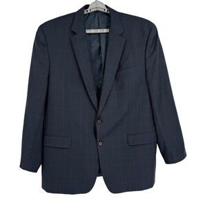 Ralph Ralph Lauren Men's Blue Check 100% Wool Sport Blazer Size 50L Two Button
